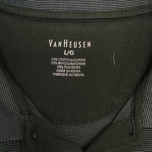 Van Heusen Short Sleeve Collared Polo Shirt Adult Mens Size Large L Green - Picture 3 of 10